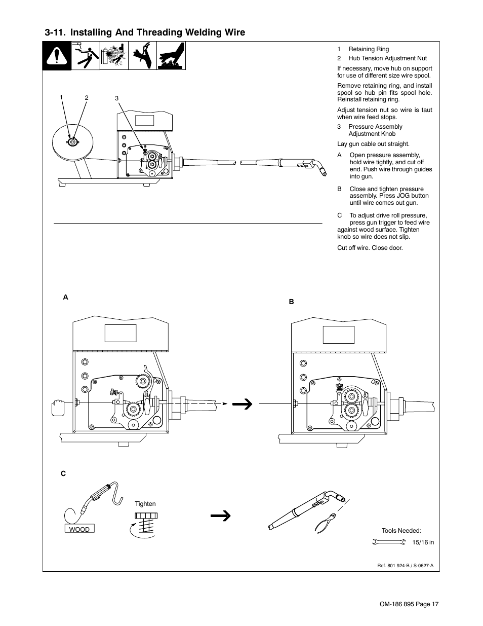 11. installing and threading welding wire | Miller Electric I-22A & I-24A User Manual | Page 21 / 36