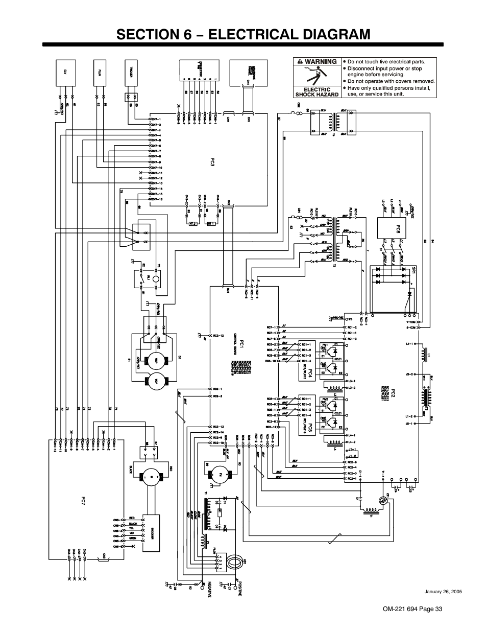 Section 6 − electrical diagram | Miller Electric XMC 4000 User Manual | Page 37 / 44