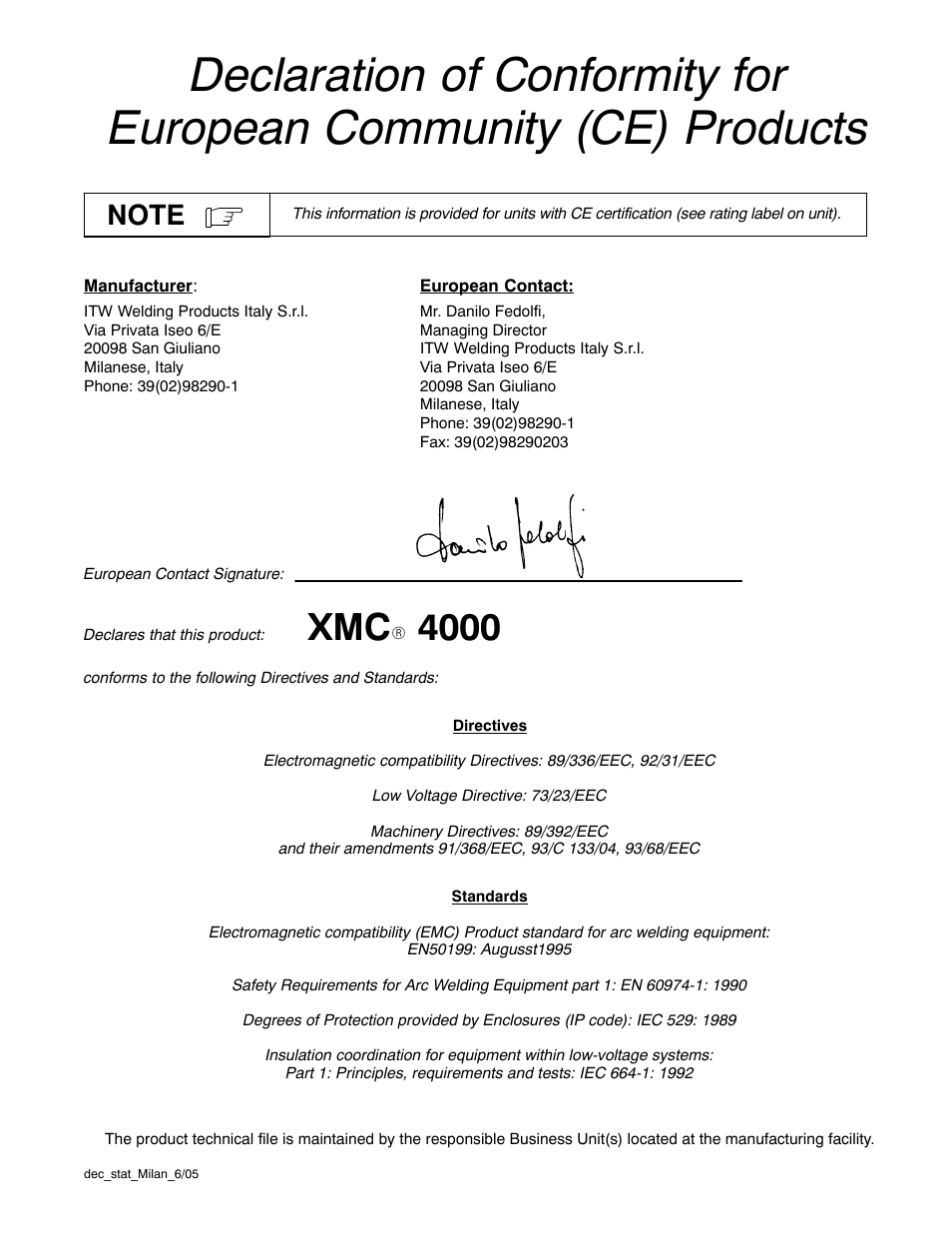 Miller Electric XMC 4000 User Manual | Page 4 / 44