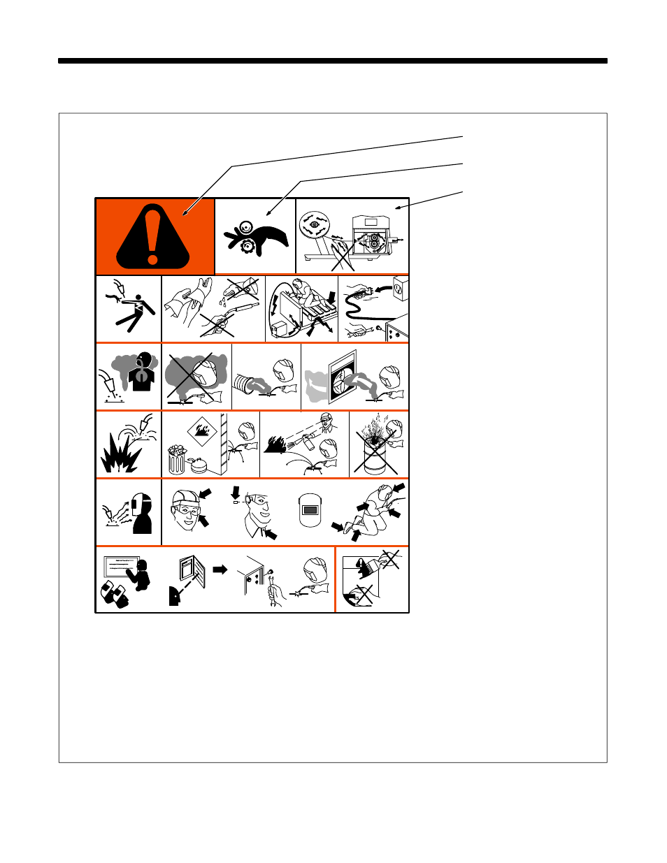 Section 2 − definitions, Warning label definitions, 1. warning label definitions | Miller Electric UWF-SC12RC User Manual | Page 9 / 28