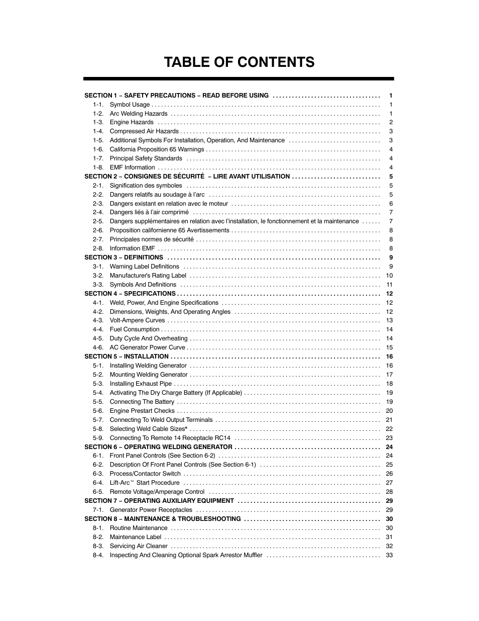 Miller Electric Big Blue 300 P User Manual | Page 3 / 72