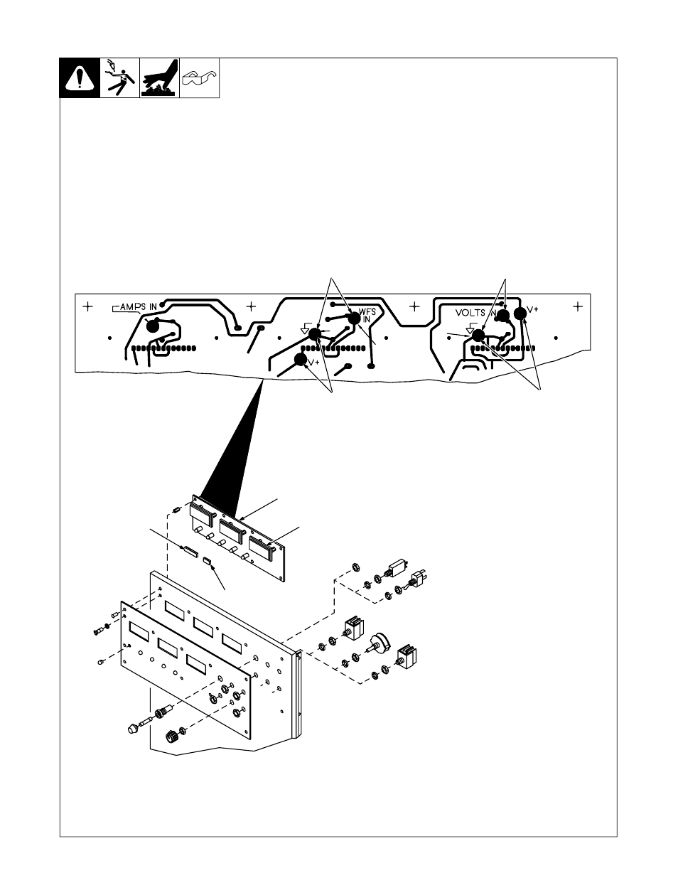 4. display board pc4 meter check | Miller Electric A.B.B. Robot Interface Gas Control Hub And Spindle User Manual | Page 28 / 40