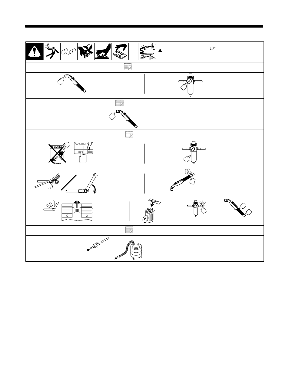 1. routine maintenance, Each use, Every week | 3 months, 6 months | Miller Electric Spectrum 1250R User Manual | Page 25 / 48