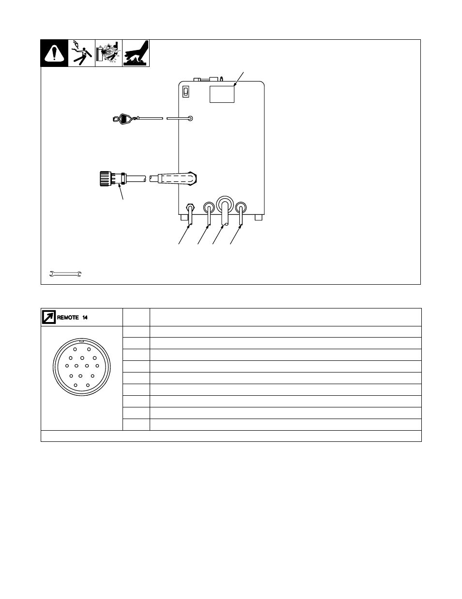 4. rear panel connections, 5. 14-pin plug information | Miller Electric OM-1589 User Manual | Page 19 / 64