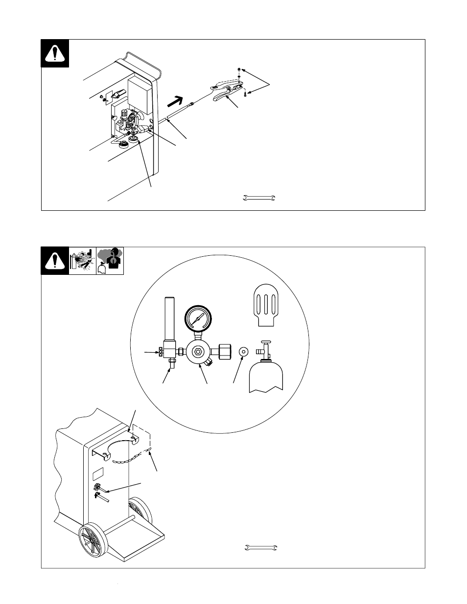 5. installing work clamp, 6. installing gas supply | Miller Electric 255 User Manual | Page 11 / 40