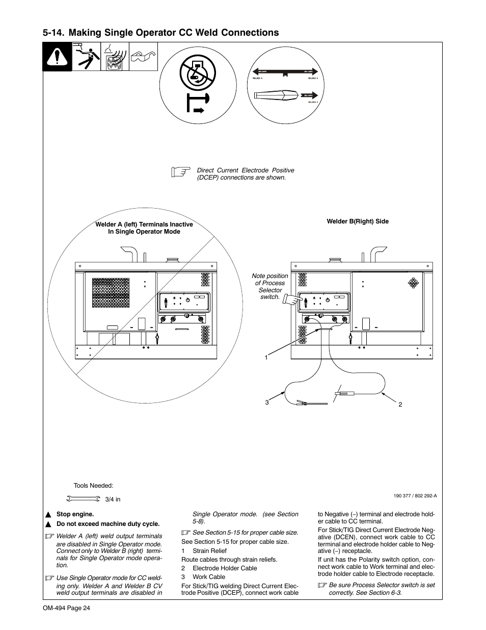 14. making single operator cc weld connections | Miller Electric Miller DU-OP User Manual | Page 28 / 76