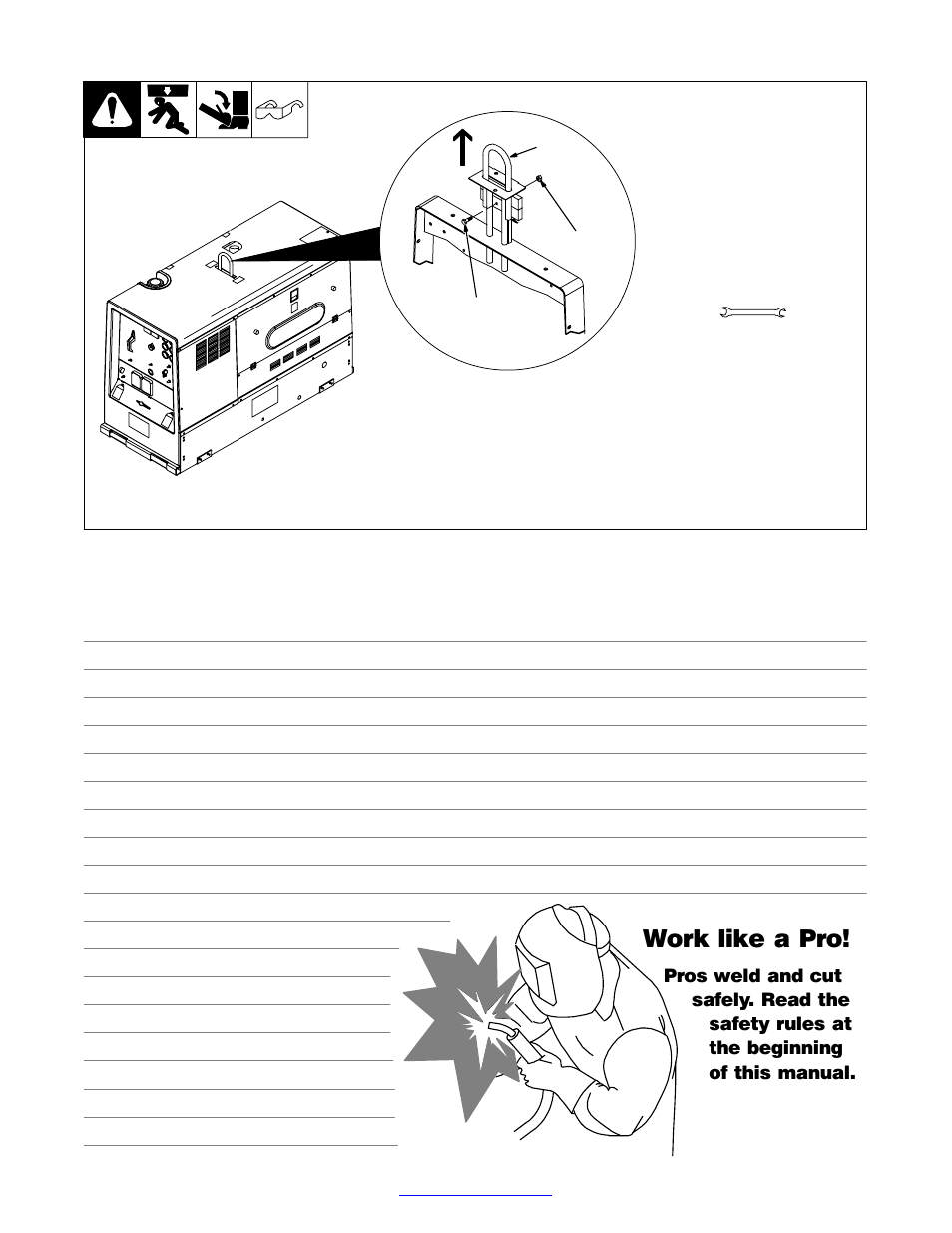 Using lifting eye, Work like a pro | Miller Electric Big Blue 452P User Manual | Page 27 / 96