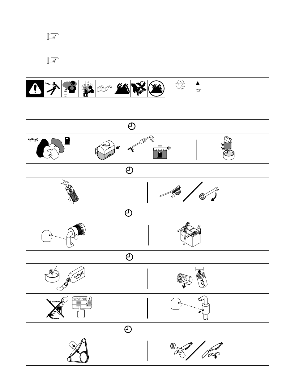Routine maintenance, 2. routine maintenance, Every 8 h | Every 50 h, Every 100 h, Every 250 h, Every 500 h | Miller Electric Big Blue 452P User Manual | Page 48 / 96