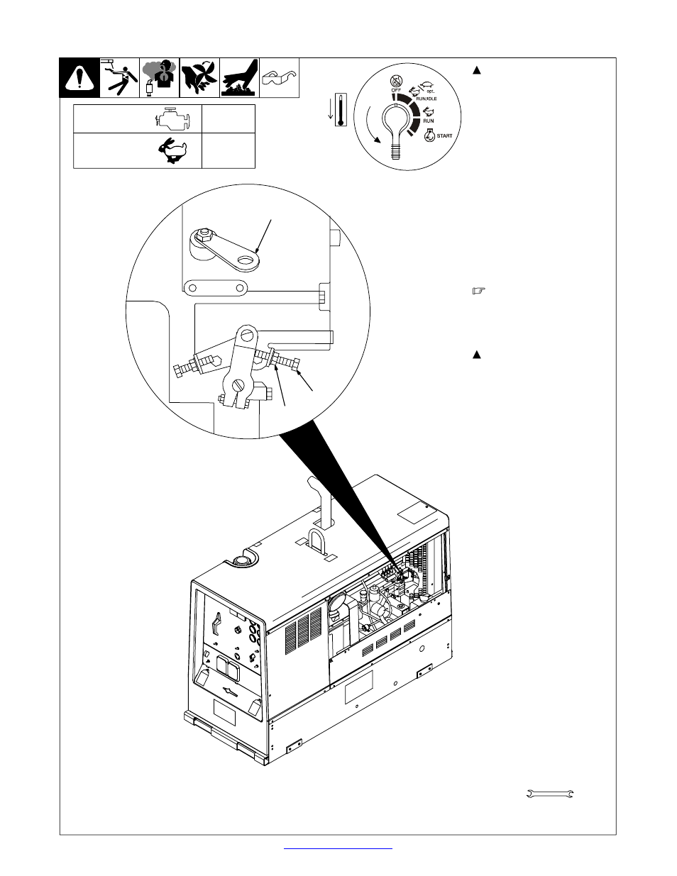 Adjusting engine speed on standard models, 5. adjusting engine speed on standard models | Miller Electric Big Blue 452P User Manual | Page 52 / 96