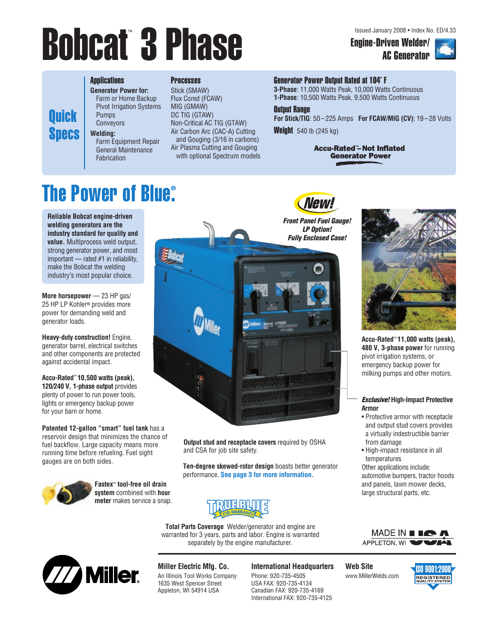 Miller Electric Engine-Driven Welder/AC Generator User Manual | 4 pages