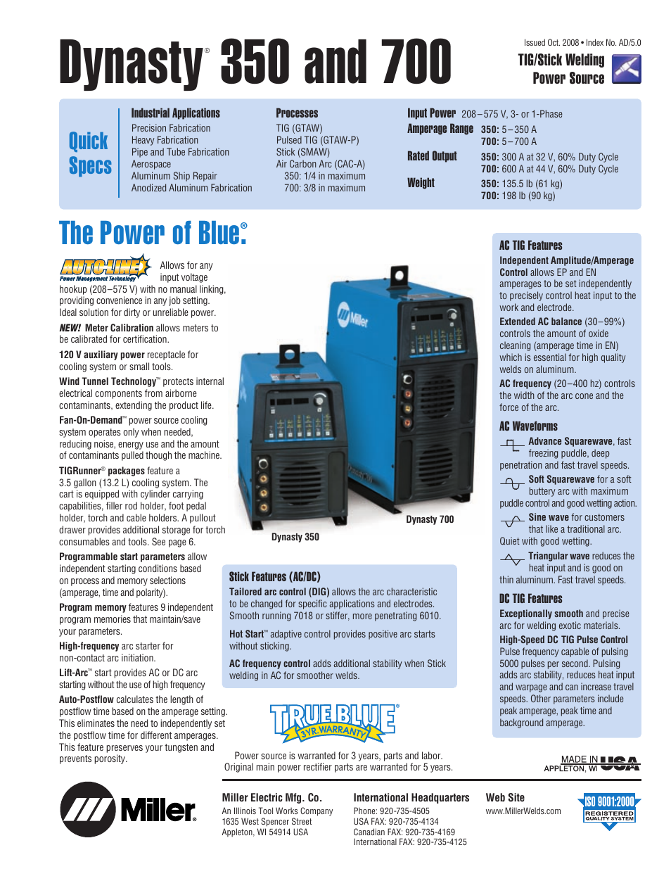 Miller Electric 700 User Manual | 8 pages