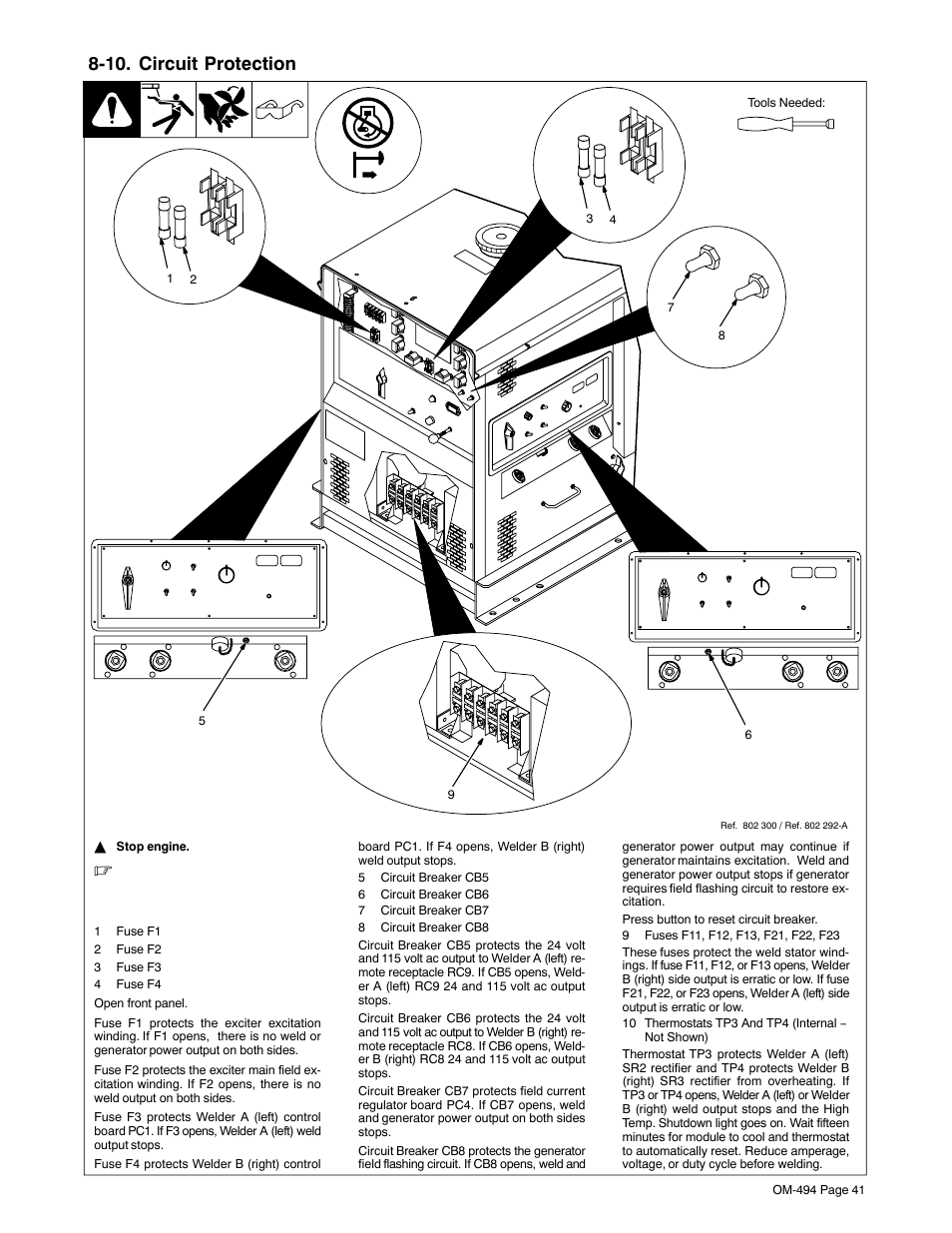 10. circuit protection | Miller Electric OM-494 User Manual | Page 45 / 76