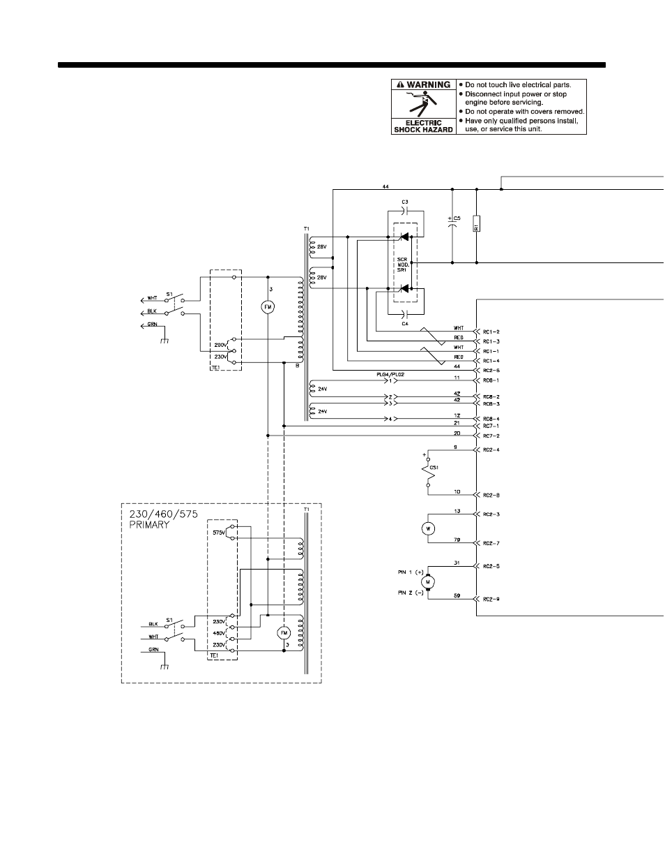 Section 7 − electrical diagram | Miller Electric OM-230 User Manual | Page 38 / 52