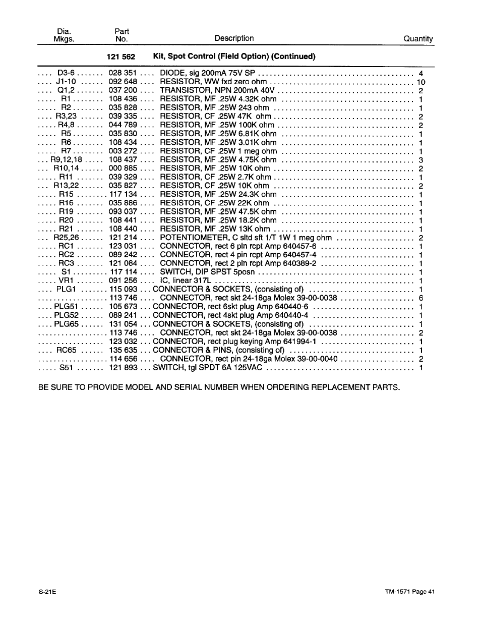 Miller Electric S-21E User Manual | Page 45 / 48