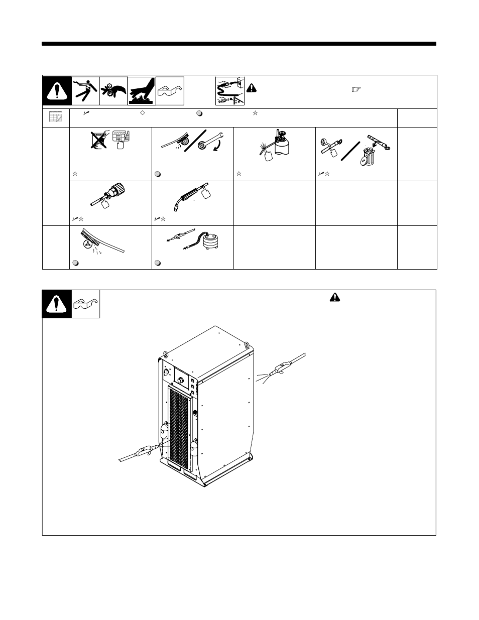 Section 5 − maintenance, Routine maintenance, Blowing out inside of unit | 1. routine maintenance, 2. blowing out inside of unit | Miller Electric Auto Axcess 675 User Manual | Page 35 / 68