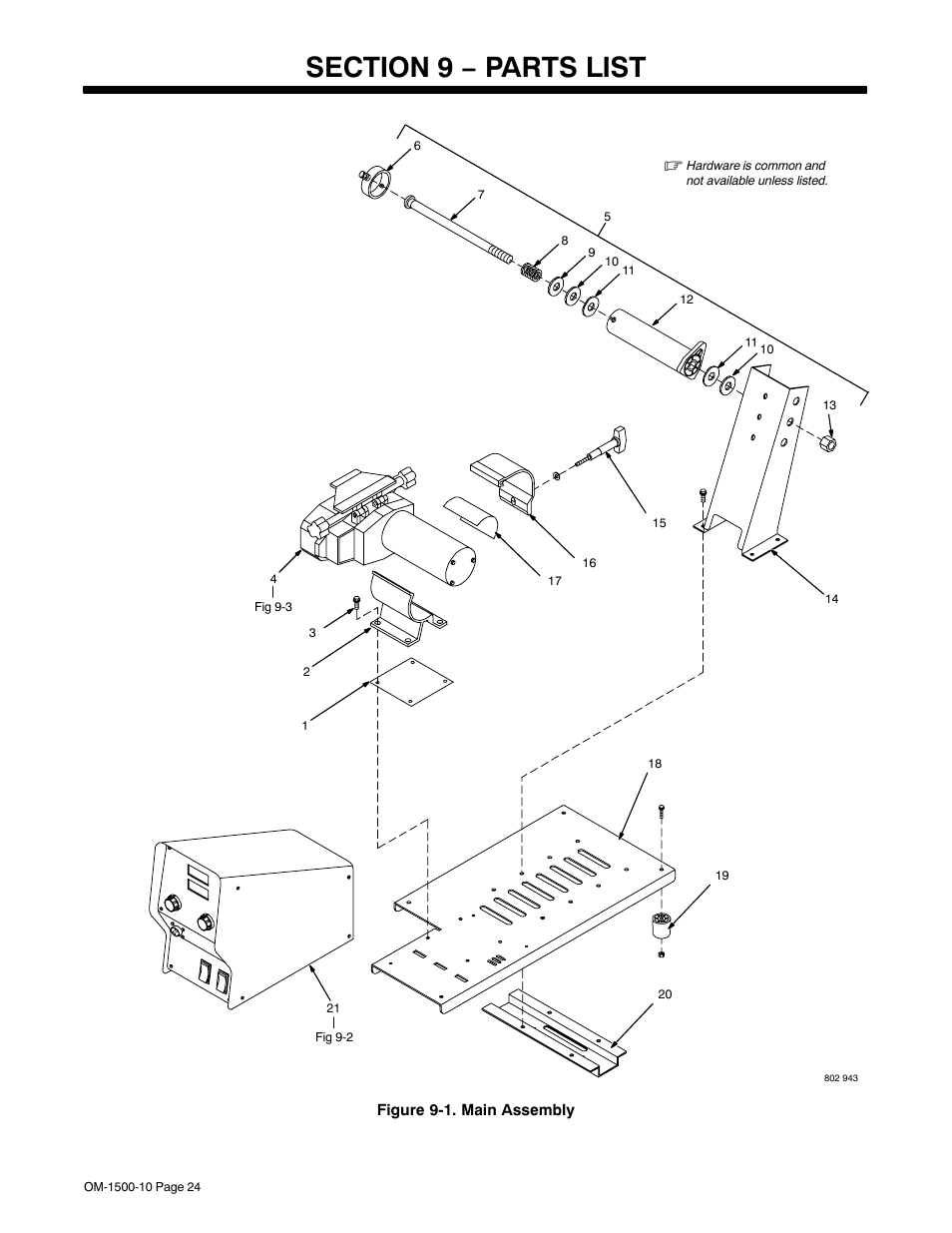 Section 9 − parts list | Miller Electric S-74D User Manual | Page 28 / 36