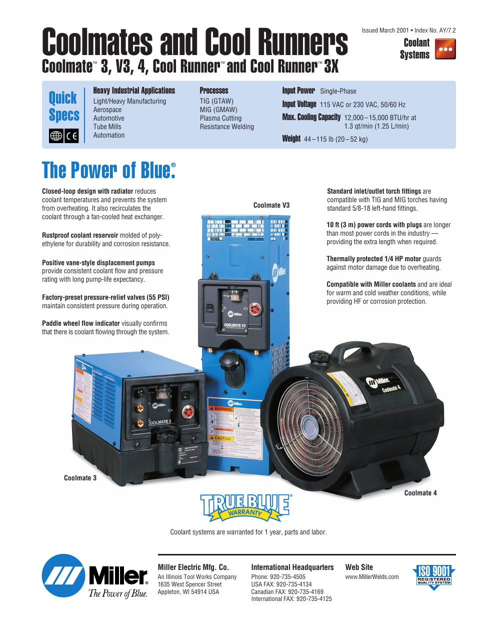 Miller Electric AY7 User Manual | 4 pages