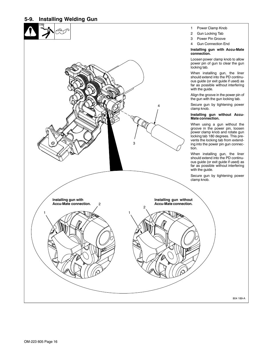 9. installing welding gun | Miller Electric S-75D User Manual | Page 20 / 40