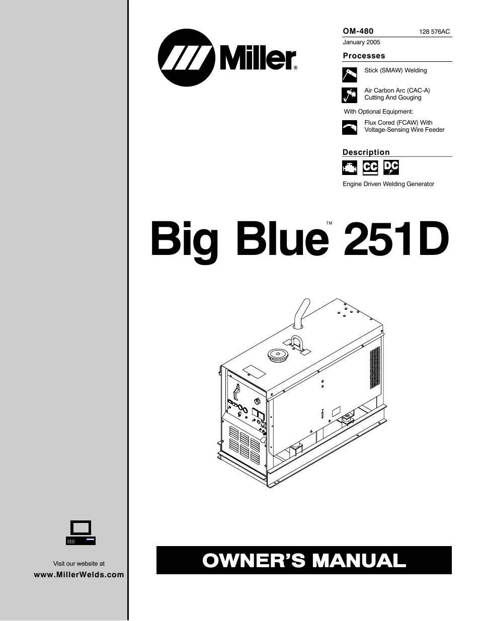 Miller Electric Big Blue 251D User Manual | 60 pages