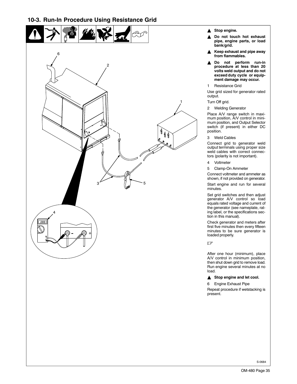 3. run-in procedure using resistance grid | Miller Electric Big Blue 251D User Manual | Page 39 / 60