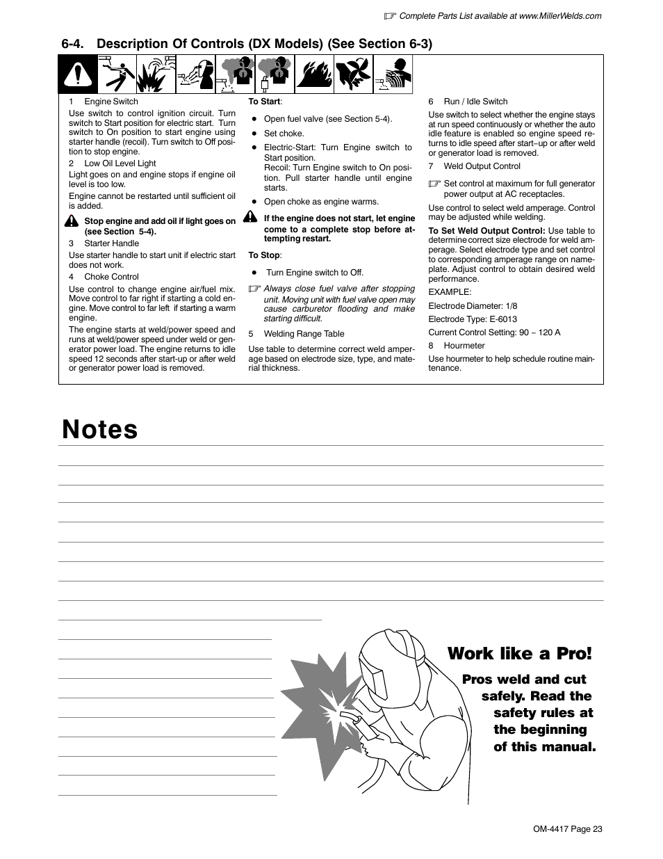 Work like a pro | Miller Electric 145 DXR User Manual | Page 27 / 54