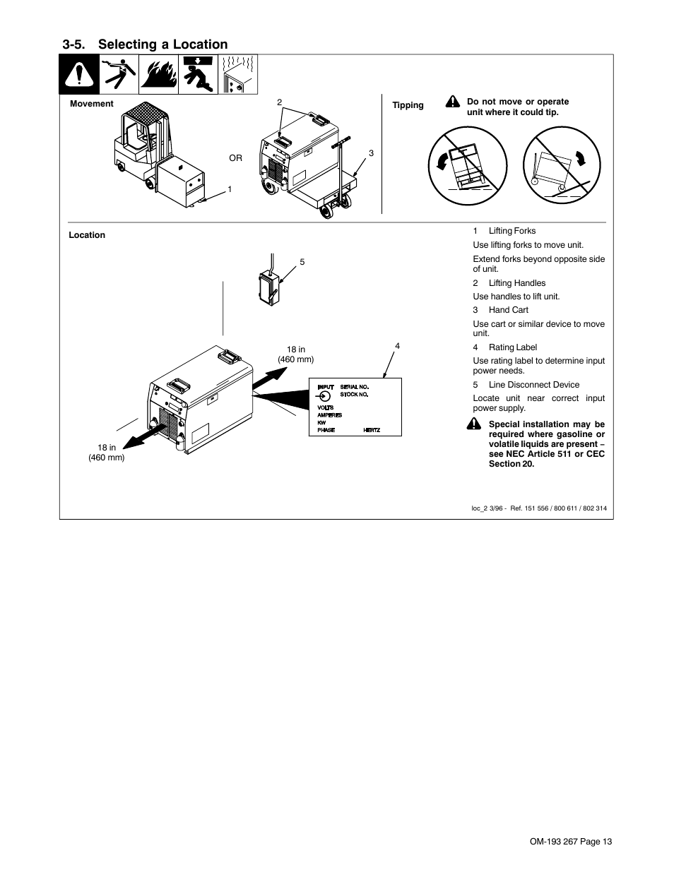 5. selecting a location | Miller Electric Invision 456MP User Manual | Page 17 / 52