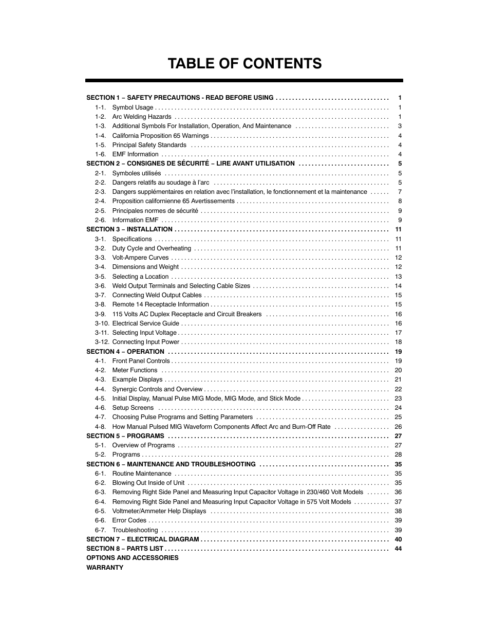 Miller Electric Invision 456MP User Manual | Page 3 / 52
