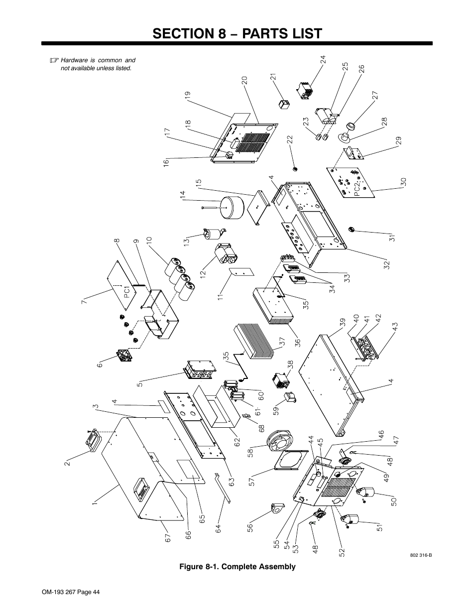 Section 8 − parts list | Miller Electric Invision 456MP User Manual | Page 48 / 52