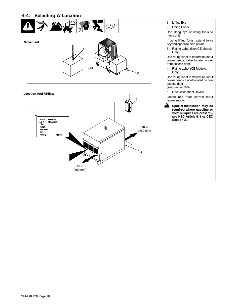 4. selecting a location | Miller Electric 652 User Manual | Page 20 / 48