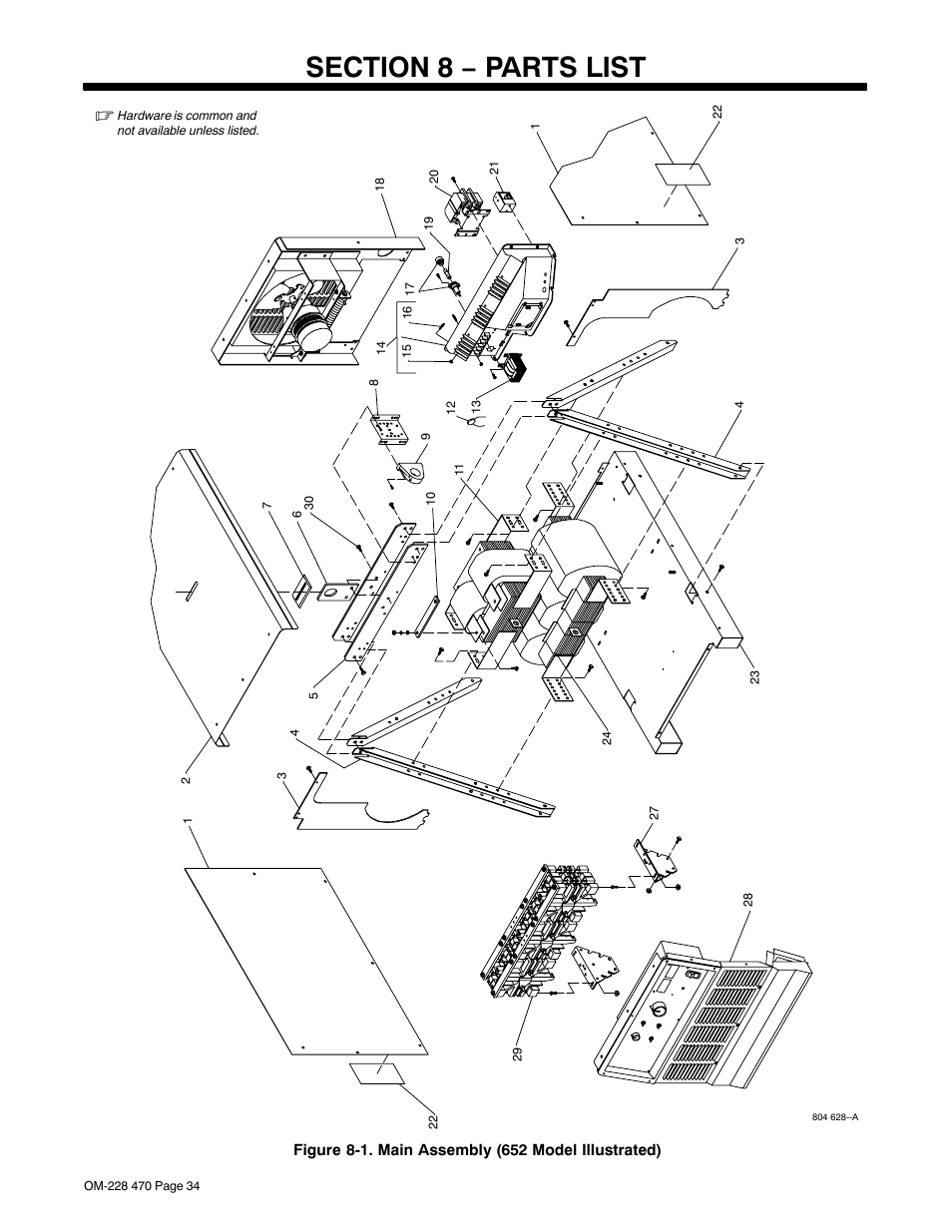 Section 8 − parts list | Miller Electric 652 User Manual | Page 38 / 48