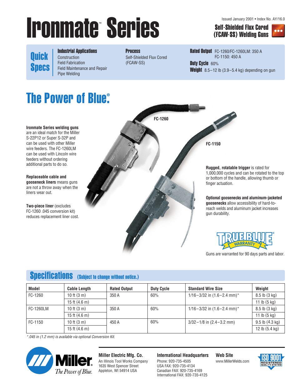 Miller Electric Welding Gun (FCAW-SS) User Manual | 2 pages