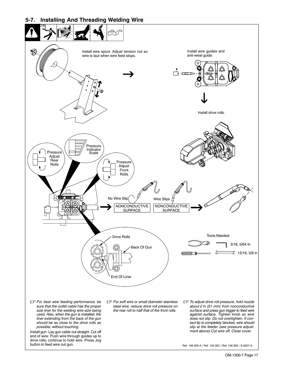 7. installing and threading welding wire | Miller Electric D-74DX User Manual | Page 21 / 48