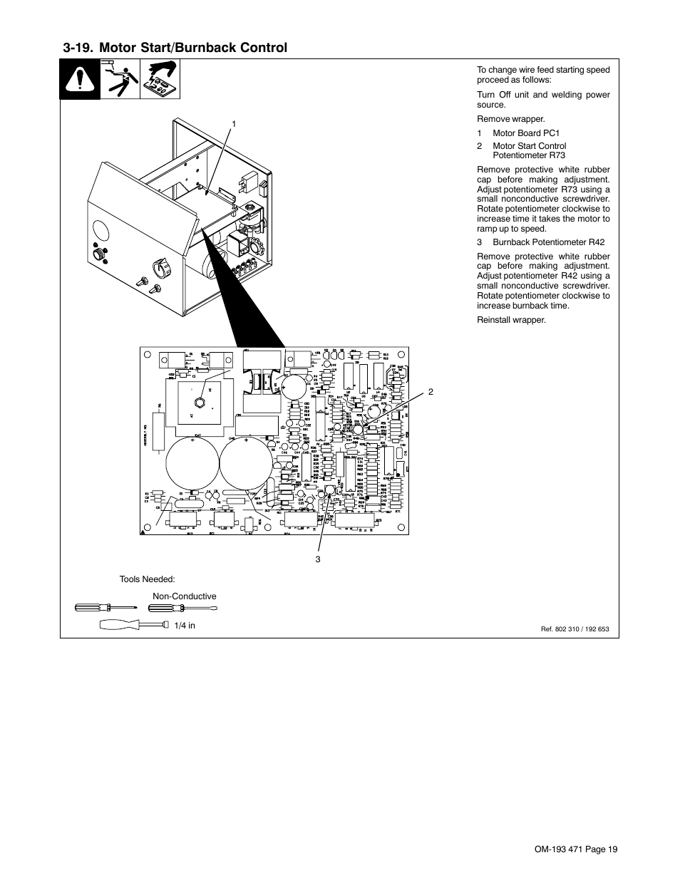 19. motor start/burnback control | Miller Electric R-115 User Manual | Page 23 / 36