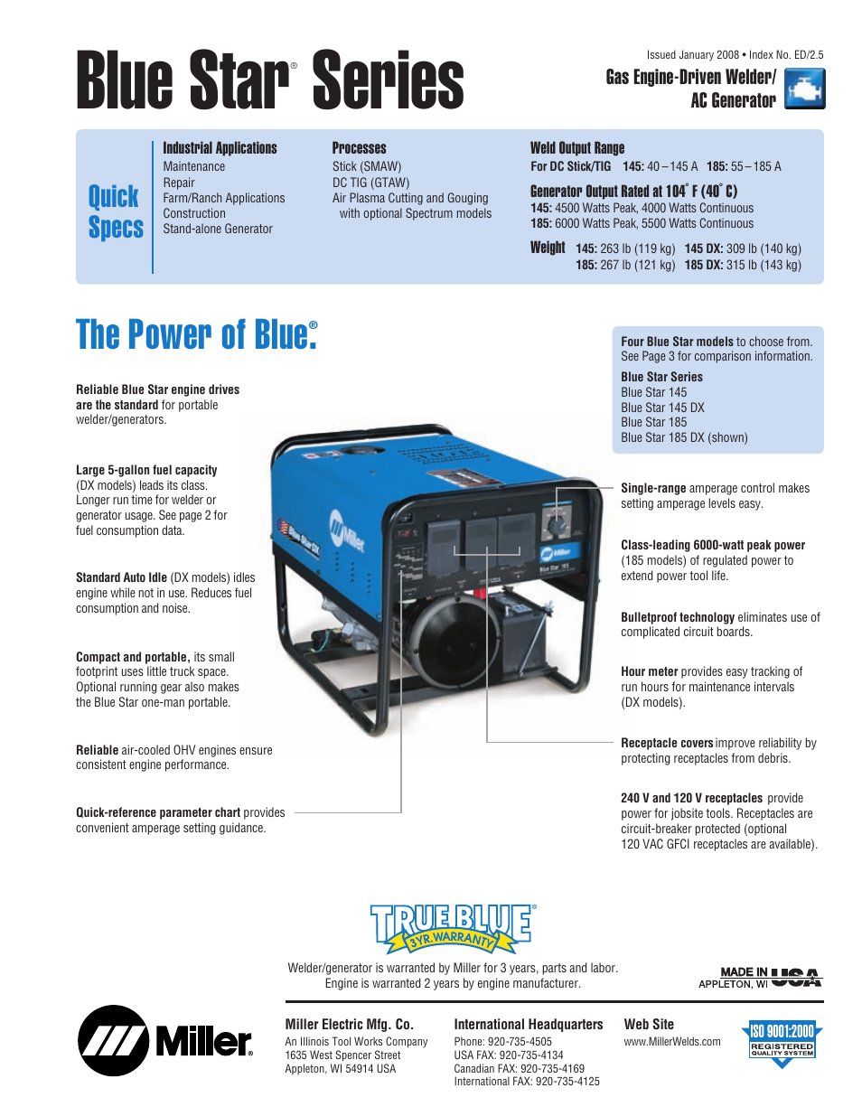 Miller Electric 145 User Manual | 4 pages