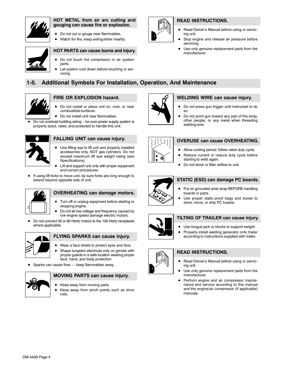 Miller Electric OM-4409 User Manual | Page 8 / 102