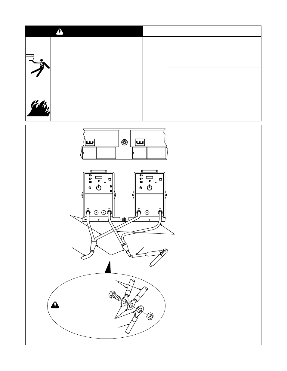 Warning, 5. paralleling welding power sources for smaw | Miller Electric XMT 4-Rack User Manual | Page 13 / 24
