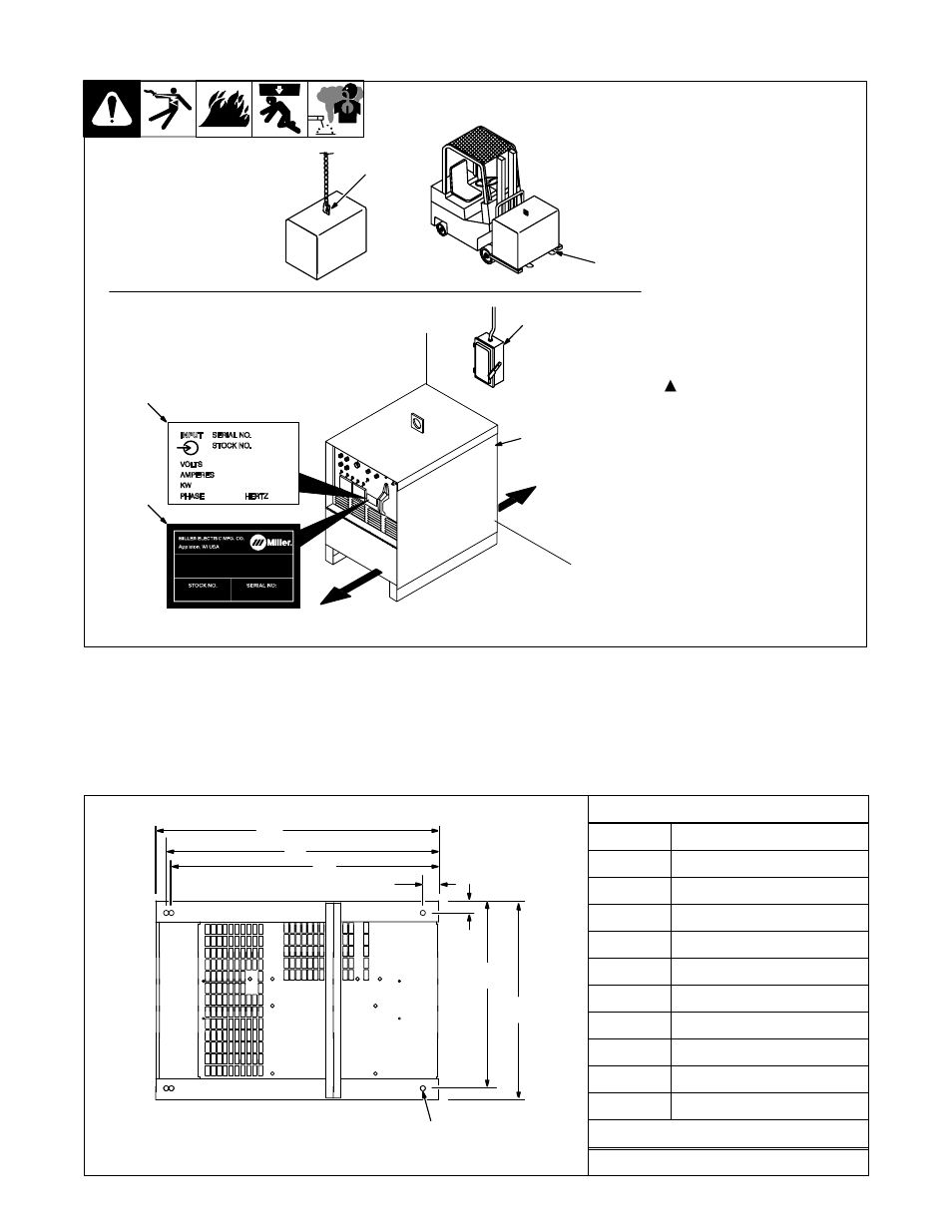 4. selecting a location, 5. dimensions and weights | Miller Electric SYNCROWAVE 250 TM-353E User Manual | Page 12 / 84