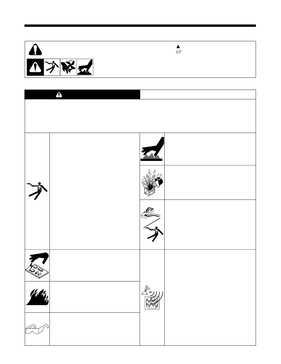 1 – safety precautions for servicing, Warning, 1. symbol usage | 2. servicing hazards | Miller Electric SYNCROWAVE 250 TM-353E User Manual | Page 5 / 84