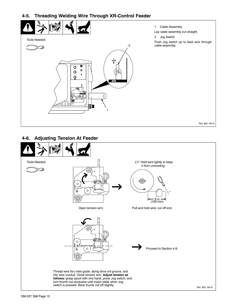 6. adjusting tension at feeder | Miller Electric OM-227 398D User Manual | Page 14 / 36