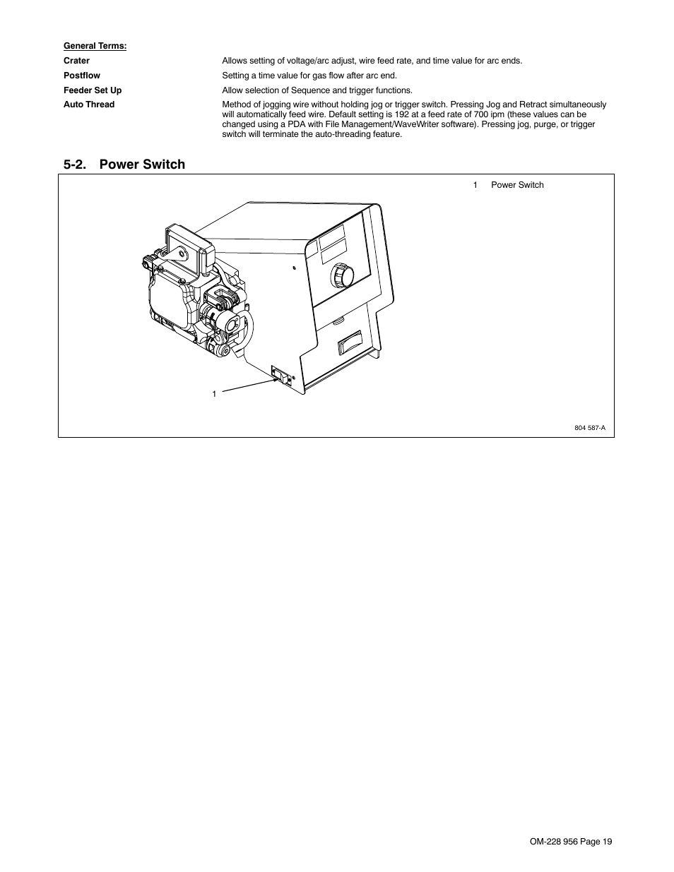 2. power switch | Miller Electric 75 User Manual | Page 23 / 48