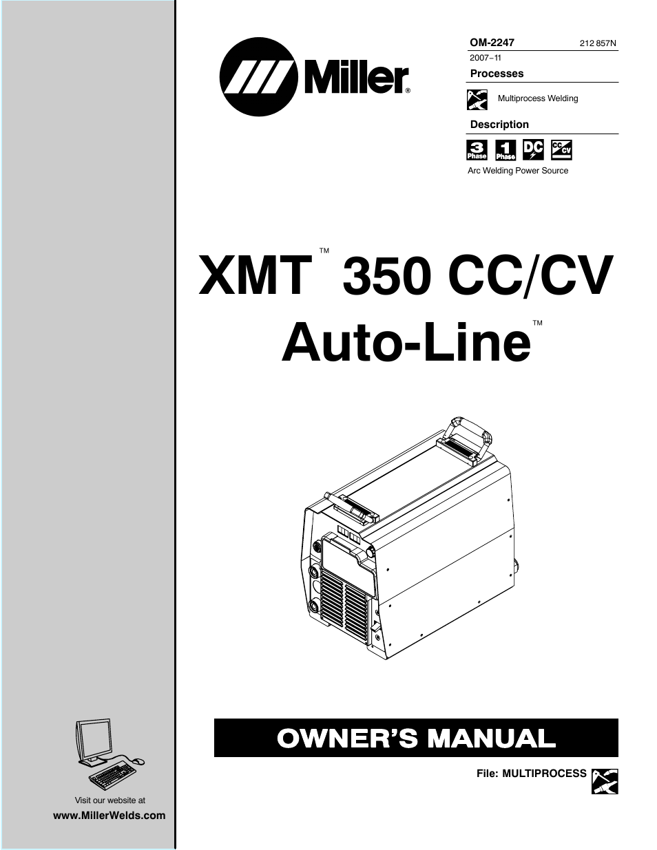Miller Electric XMT 350 CC/CV User Manual | 40 pages