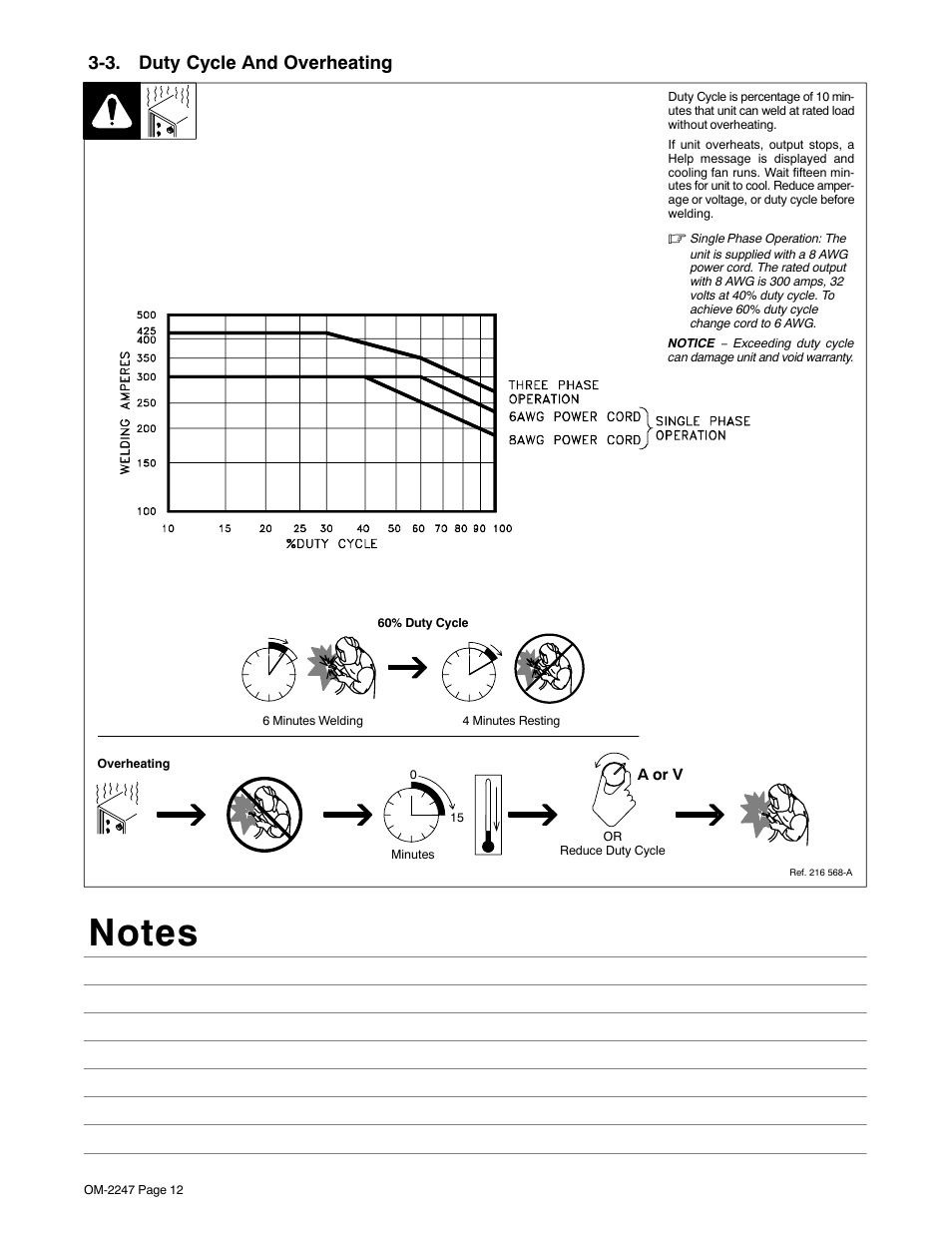 3. duty cycle and overheating | Miller Electric XMT 350 CC/CV User Manual | Page 16 / 40