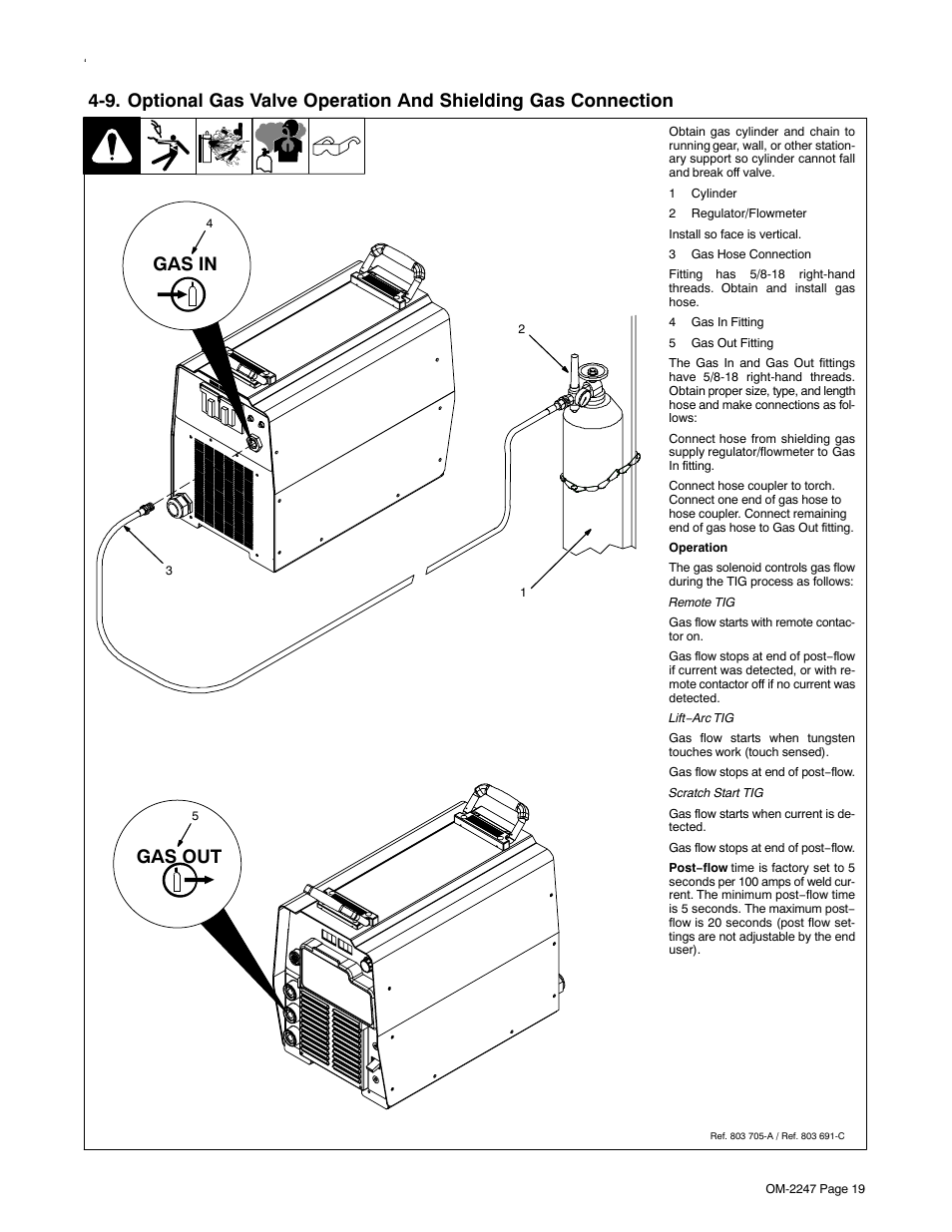 Gas in gas out | Miller Electric XMT 350 CC/CV User Manual | Page 23 / 40