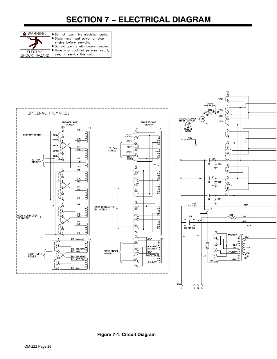 Section 7 − electrical diagram | Miller Electric 852 User Manual | Page 30 / 36