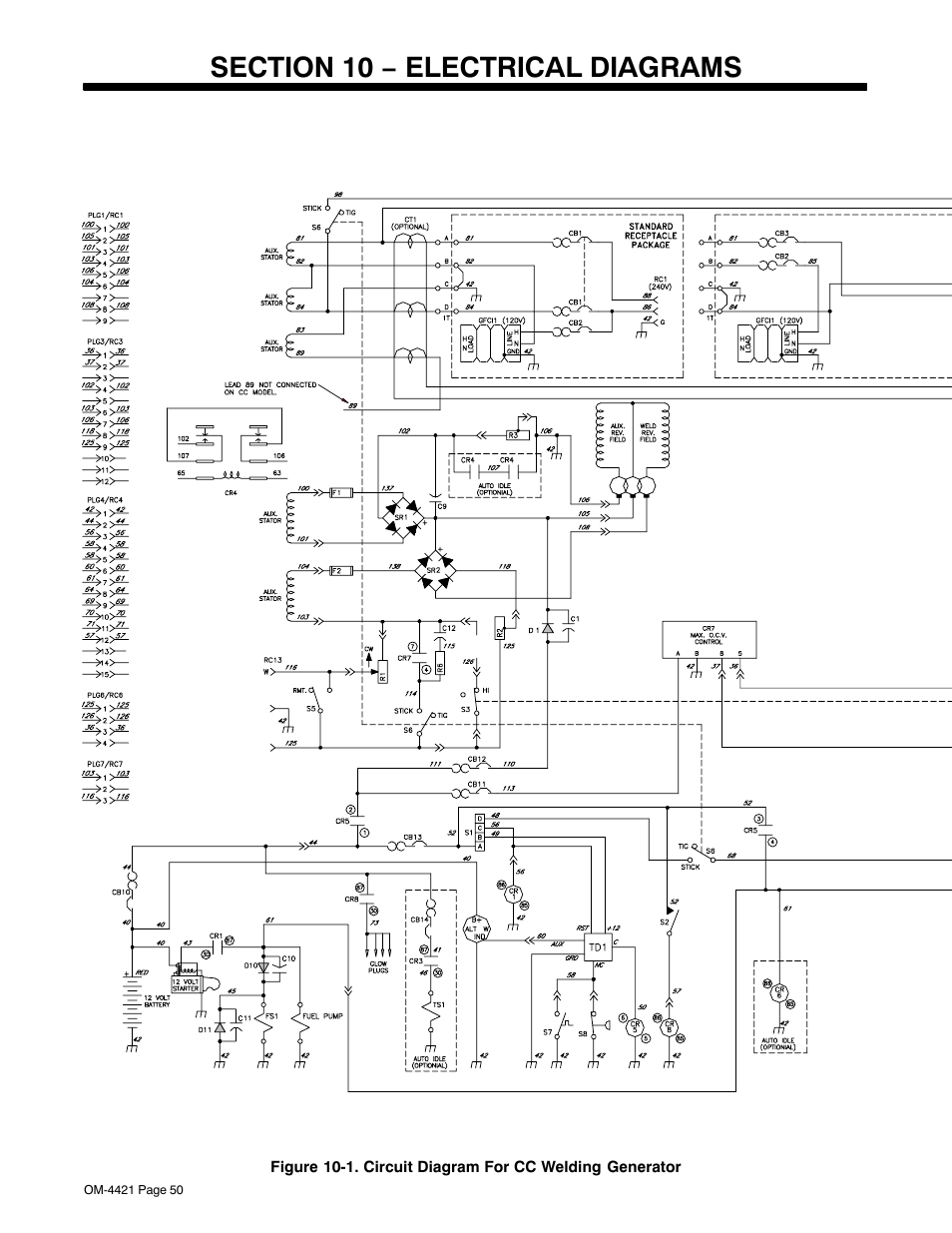 Section 10 − electrical diagrams | Miller Electric Big Blue 500 X User Manual | Page 56 / 92