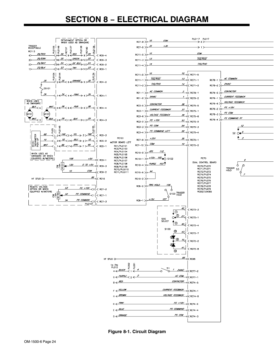 Section 8 − electrical diagram | Miller Electric D-74D User Manual | Page 28 / 40