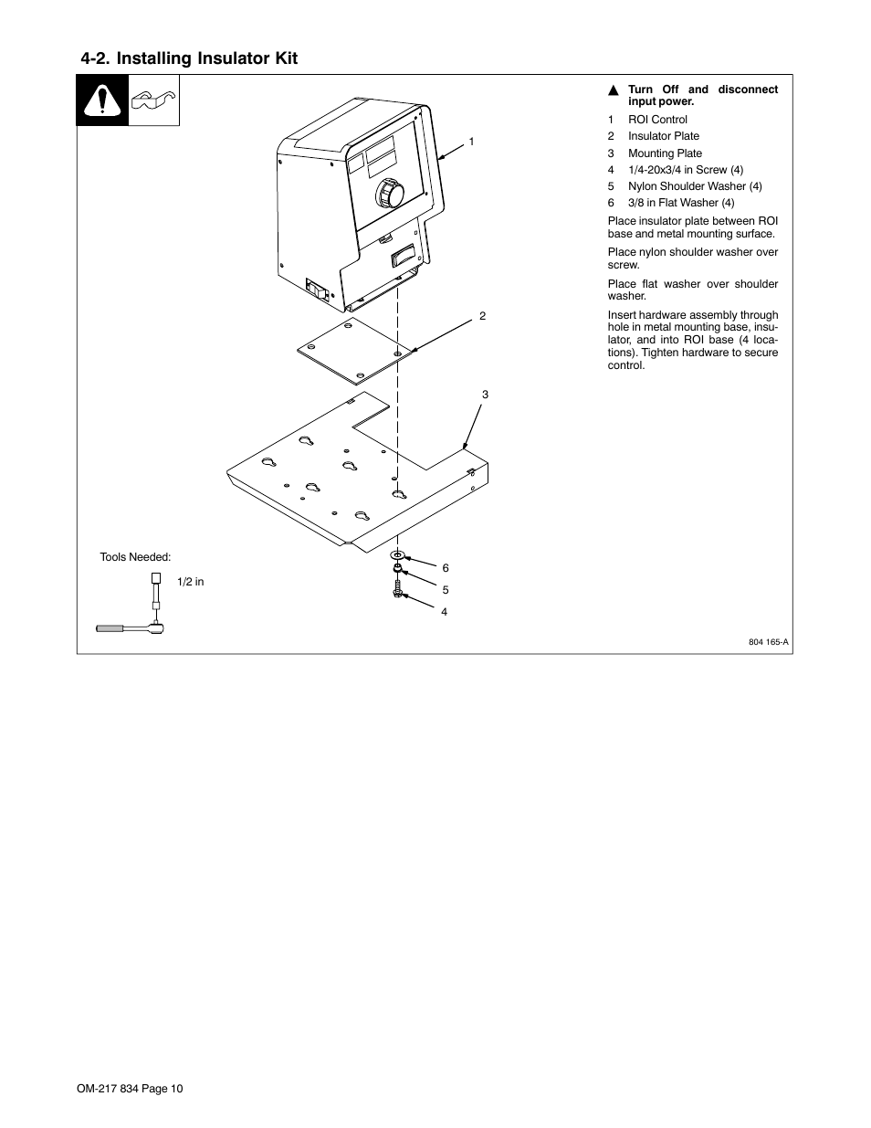 2. installing insulator kit | Miller Electric Remote Operator Interface User Manual | Page 14 / 40