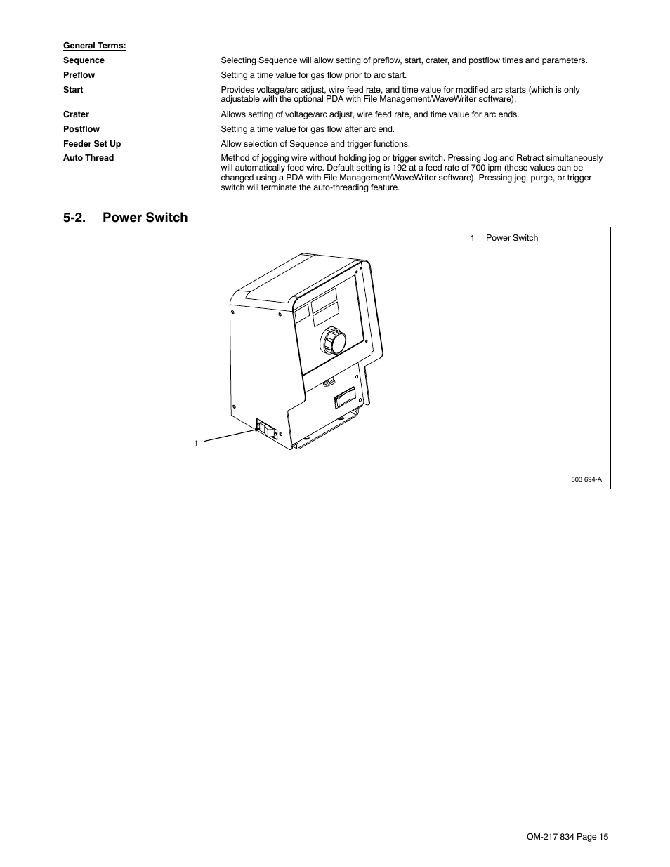 2. power switch | Miller Electric Remote Operator Interface User Manual | Page 19 / 40
