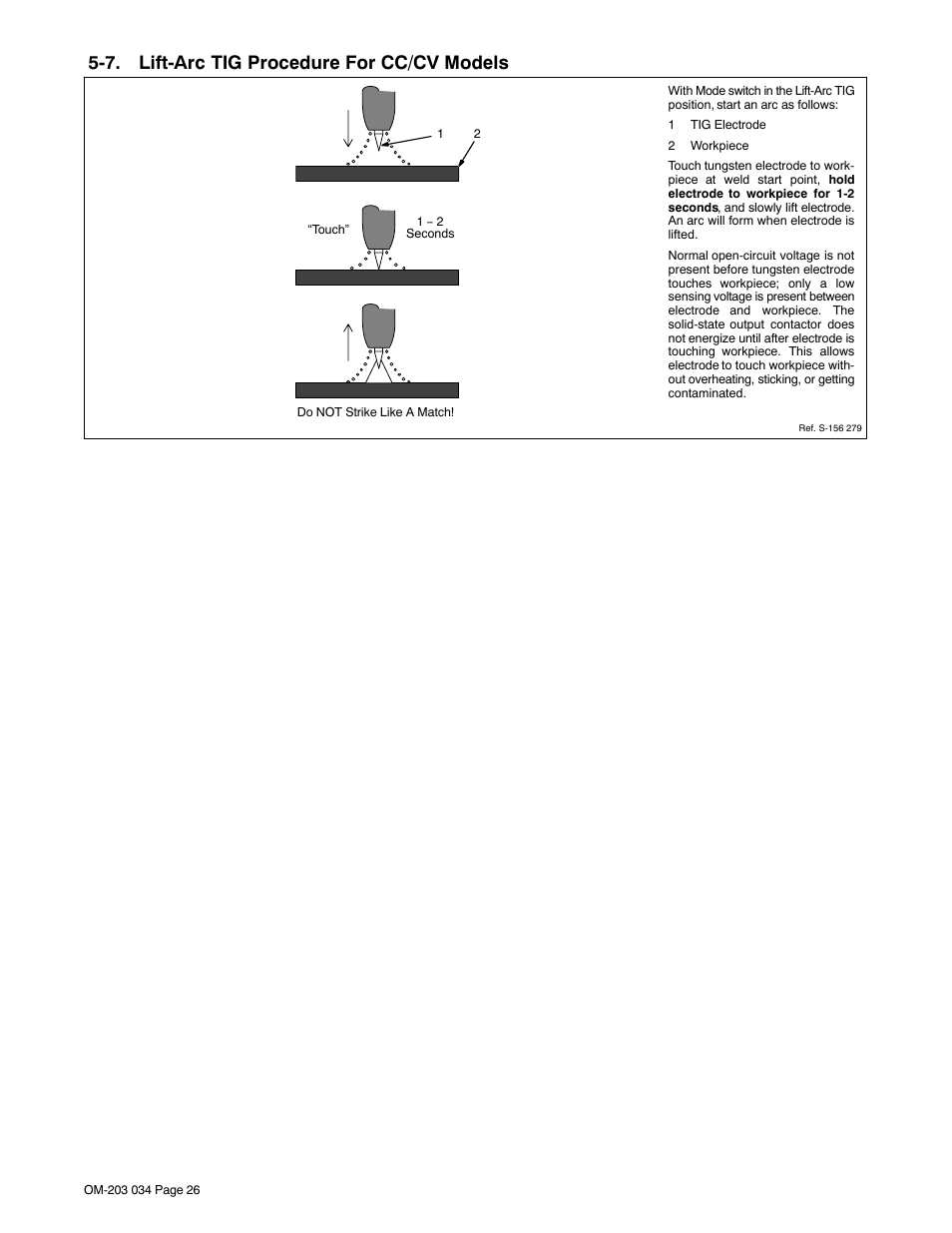 7. lift-arc tig procedure for cc/cv models | Miller Electric XMT 456 CC User Manual | Page 30 / 44