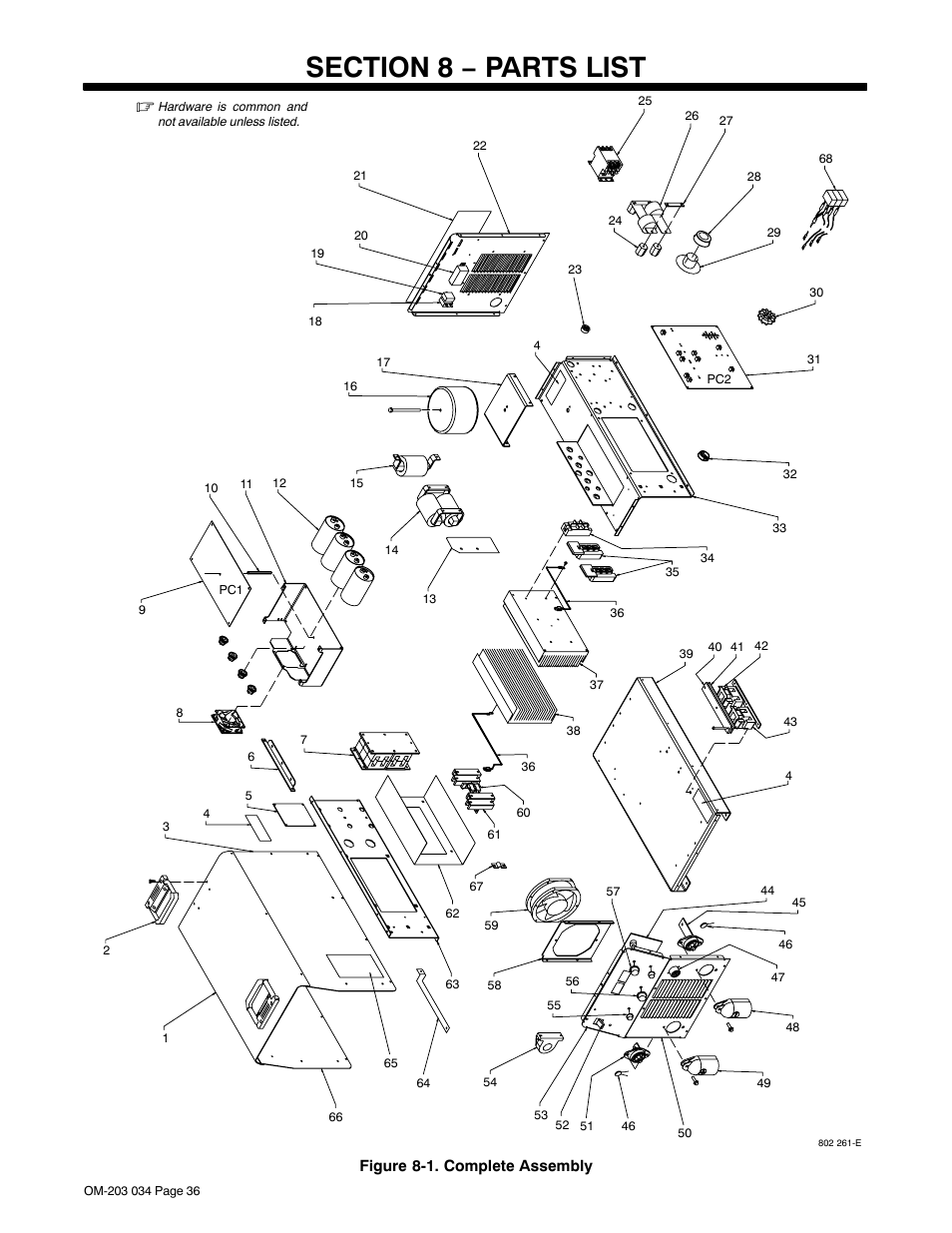 Section 8 − parts list | Miller Electric XMT 456 CC User Manual | Page 40 / 44